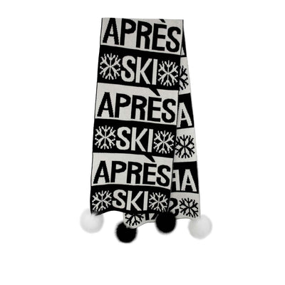 Mitchie's Matchings Women's Knitted Oversized Apres Ski Scarf 2025 BLACK-WHITE