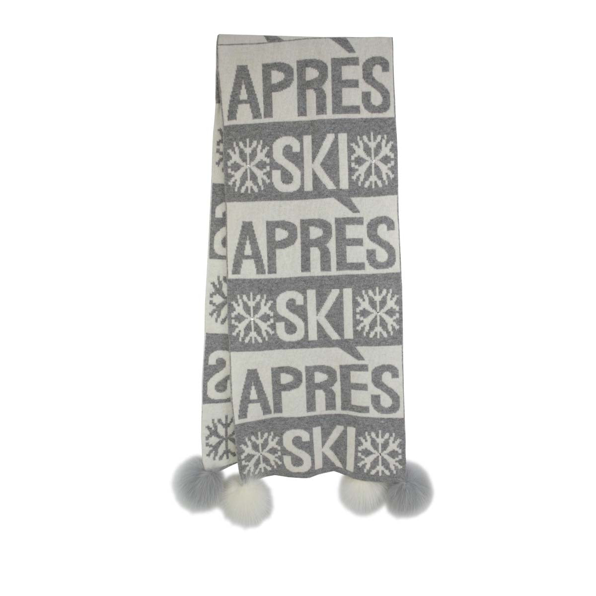 Mitchie's Matchings Women's Knitted Oversized Apres Ski Scarf 2025 Light Grey Pearl