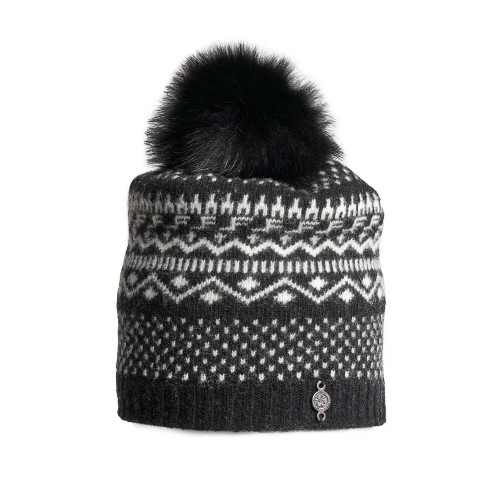 Harricana Women's Romy-P Beanie with Fur Pom 2025 2113 Black Vory