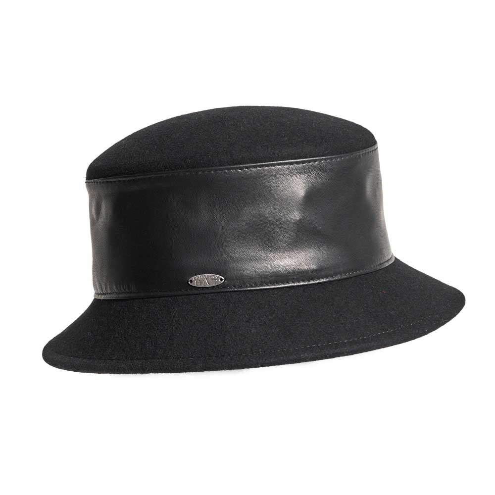 Canadian Hat Women's Ballic Bucket Hat with Leather 2025 BLACK