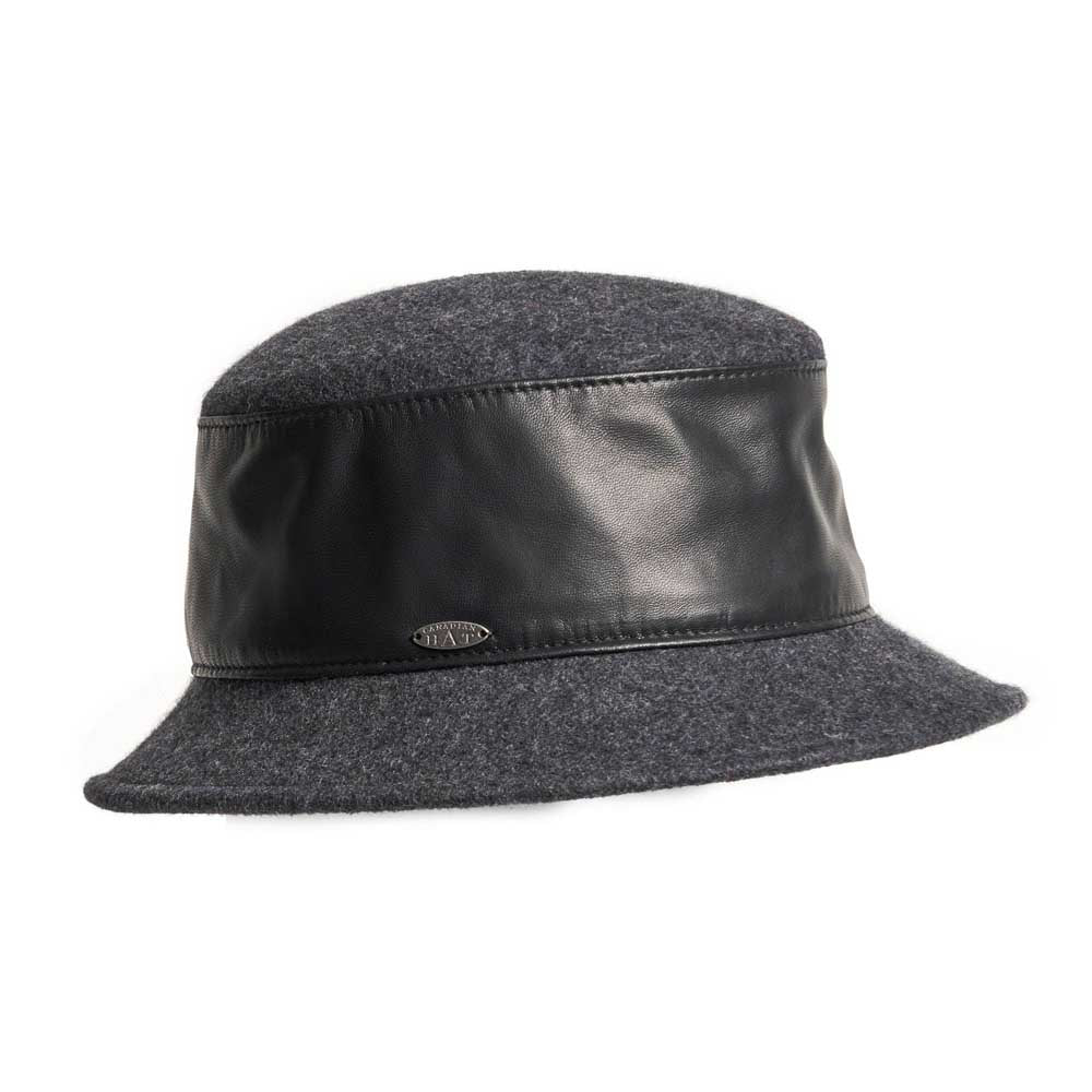 Canadian Hat Women's Ballic Bucket Hat with Leather 2025 CHARCOAL