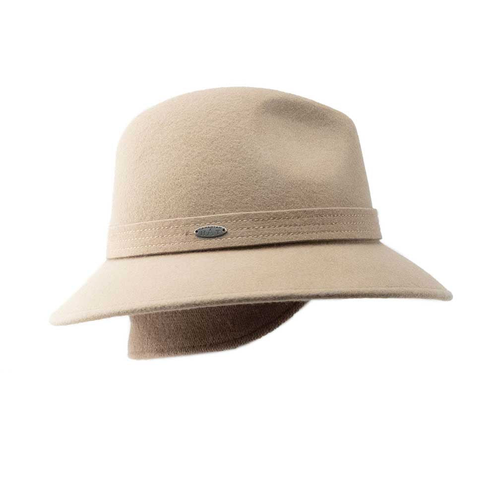 Canadian Hat Floria Fedora with Earflaps 2025 CAMEL