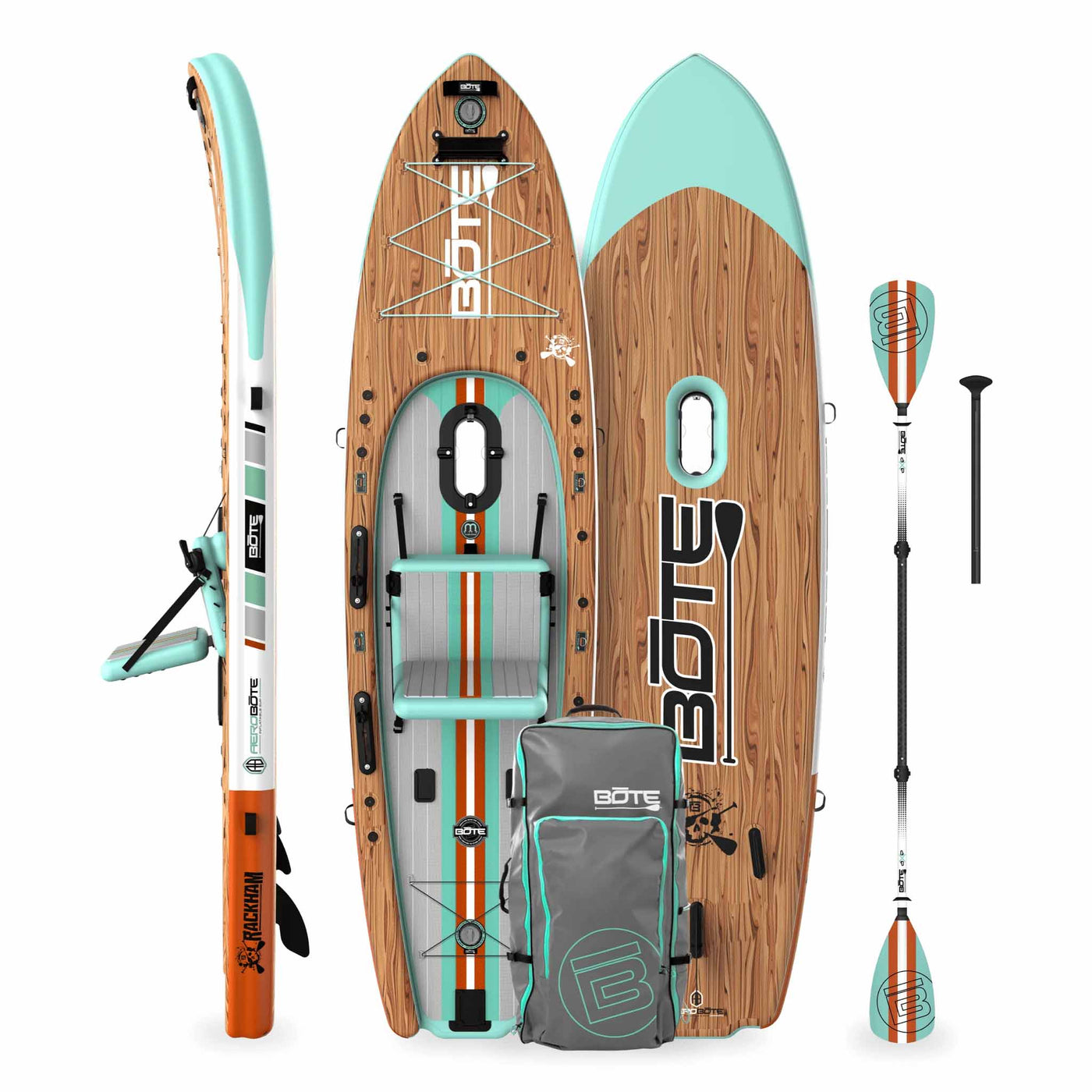BOTE Rackham Aero Hybrid Inflatable Paddle Board 12'4 CLASSIC MANGROVE