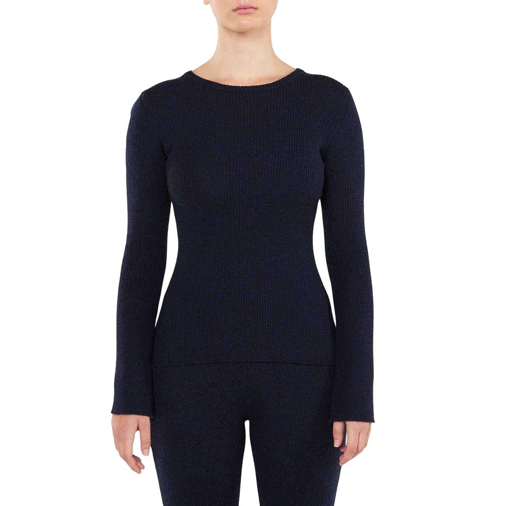 We Norwegians Women's Geilo Ribbed Sweater 2025 NAVY BLUE