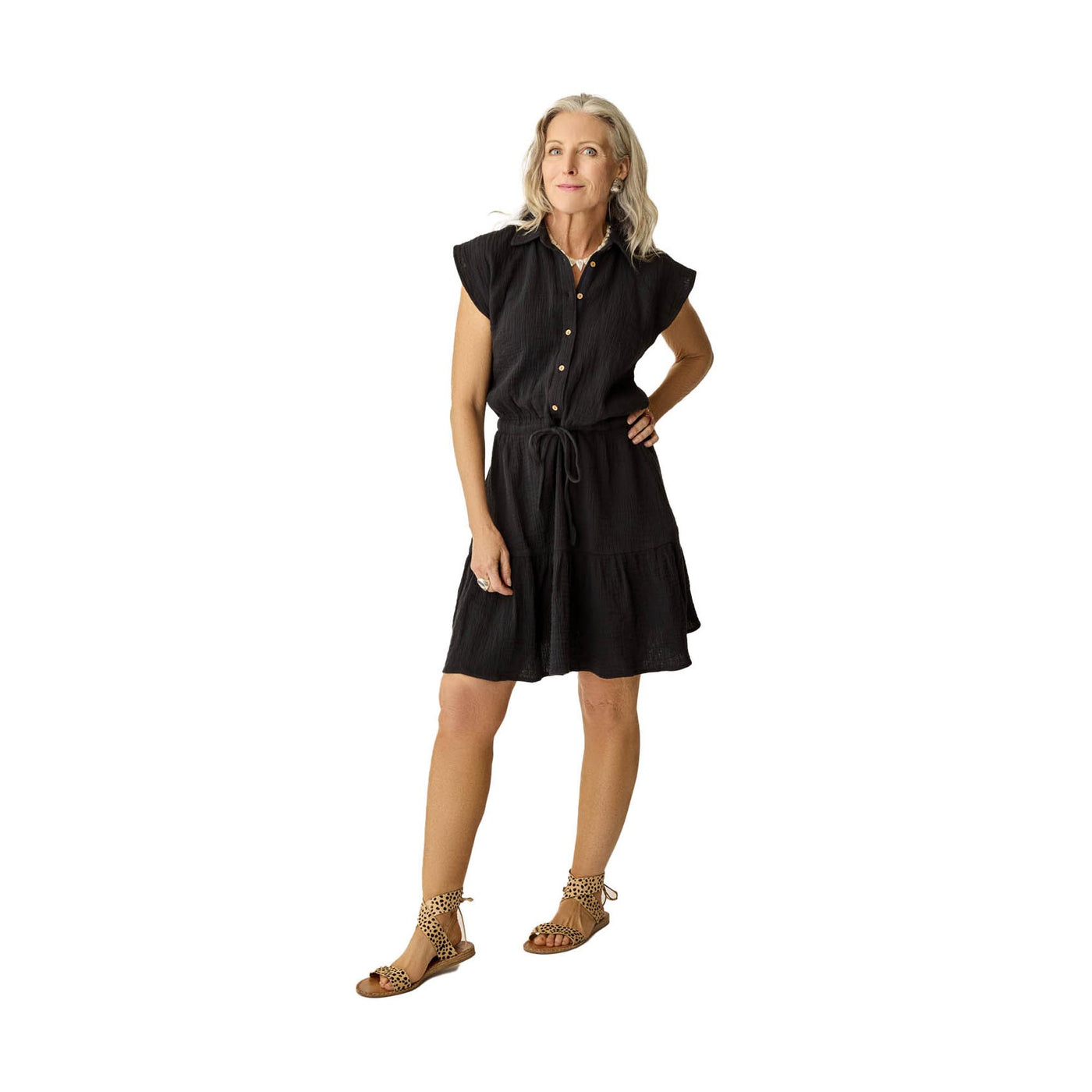 Carve Designs Women's Alex Gauze Dress 2025 BLACK
