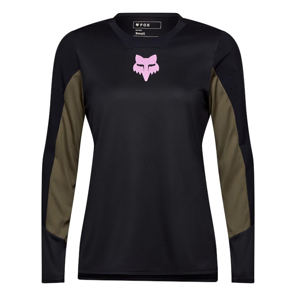 Fox Women's Defend Park Long Sleeve Jersey 2025 BLACK