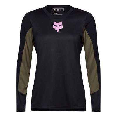 Fox Women's Defend Park Long Sleeve Jersey 2025 BLACK
