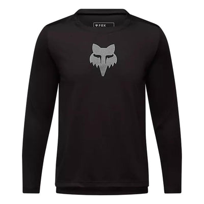 Fox Junior's Ranger Long Sleeve Fox Head Jersey 2025 BLACK