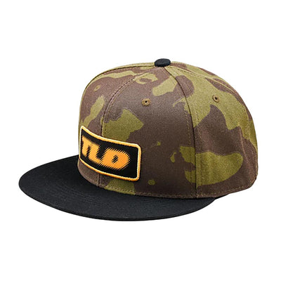 Troy Lee Fade Out Flat Bill Snapback Hat 2025 1928 OLIVE CAMO