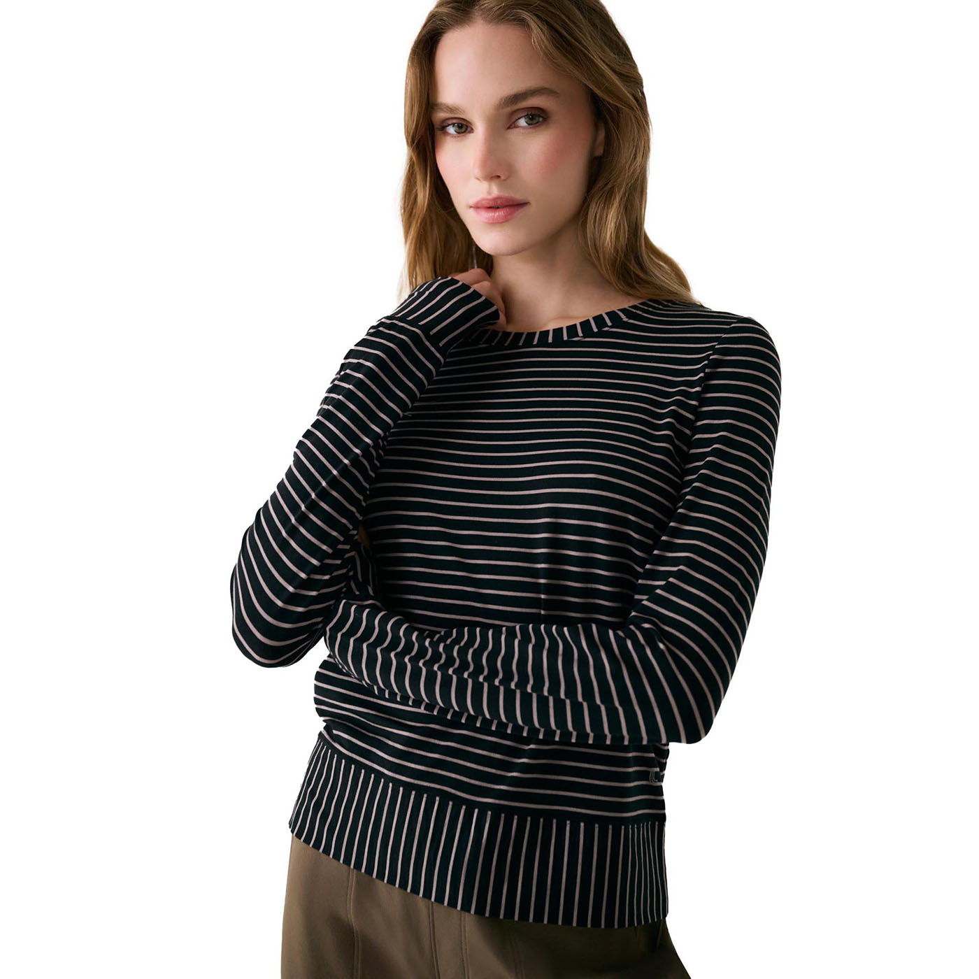 Lole Women's Dynamic Sweatshirt 2025 N757 BLACK STRIPE