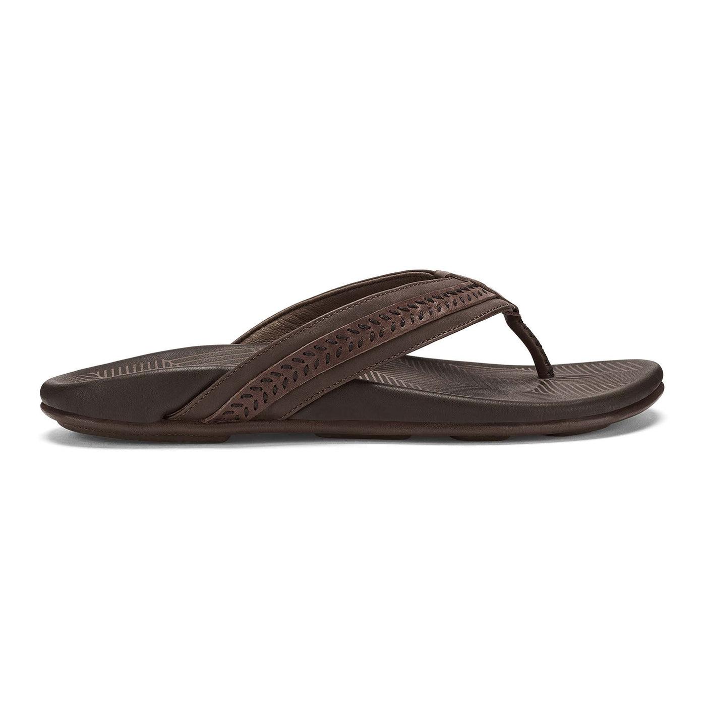 OluKai Men's Aho Sandals 2025 DARK WOOD/DARK WOOD