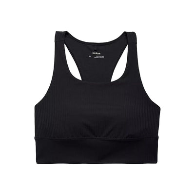 prAna Women's Luxara Rib Racerback Bralette 2025 BLACK