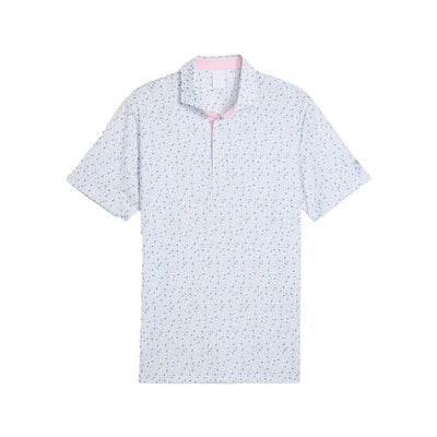 Puma Men's Puma X AP Tea Time Golf Polo 02 WHITE GLOW/ZEN BLUE