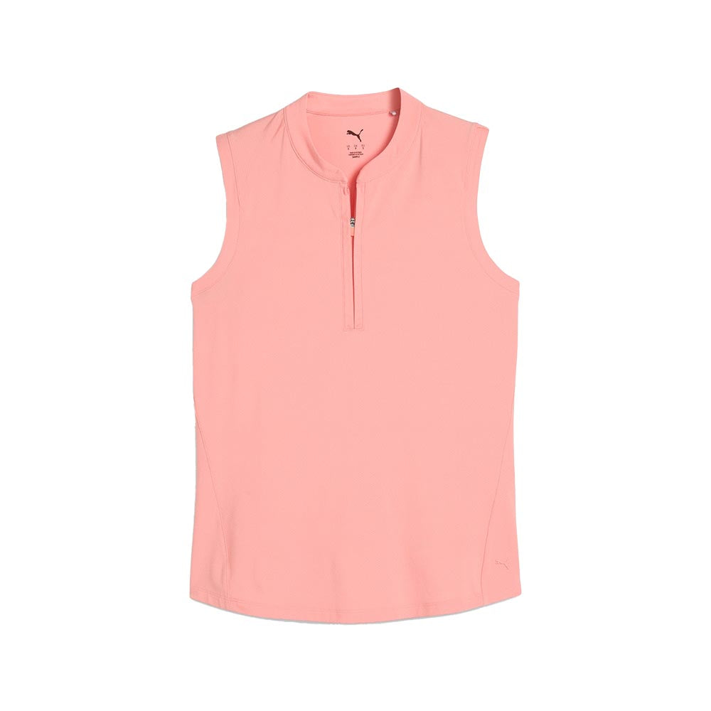 Puma Women's Aerlon Mock Sleeveless Golf Polo 2025 04 PINK FRUIT