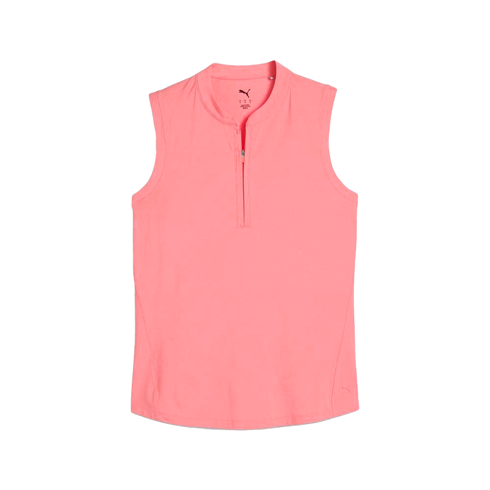 Puma Women's Aerlon Mock Sleeveless Golf Polo 2025 04 PINK FRUIT