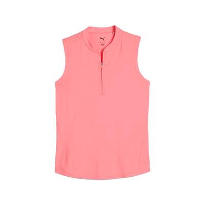 Puma Women's Aerlon Mock Sleeveless Golf Polo 2025 04 PINK FRUIT