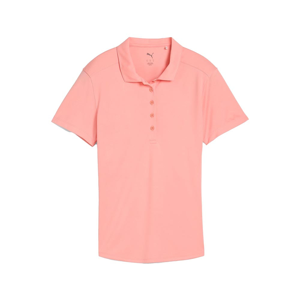 Puma Women's Pure 2.0 Short Sleeve Golf Polo 10 PINK FRUIT