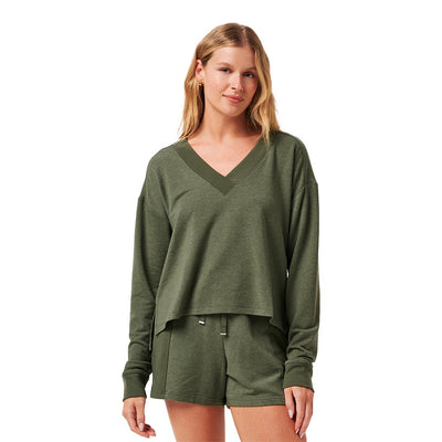 TravisMathew Women's Cloud Terry Pullover 2025 3HCL HEATHER CLOVER