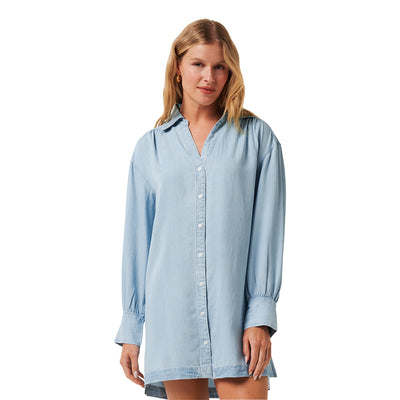 TravisMathew Women's Chambray Shirt Dress 2025 4LWA LIGHT WASH
