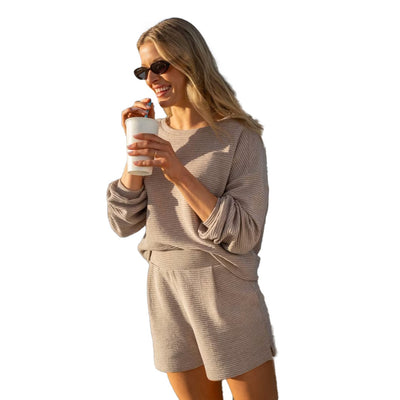 TravisMathew Women's Yacht Me Shorts 2025 A0045 HEATHER ISLAND FOSSIL