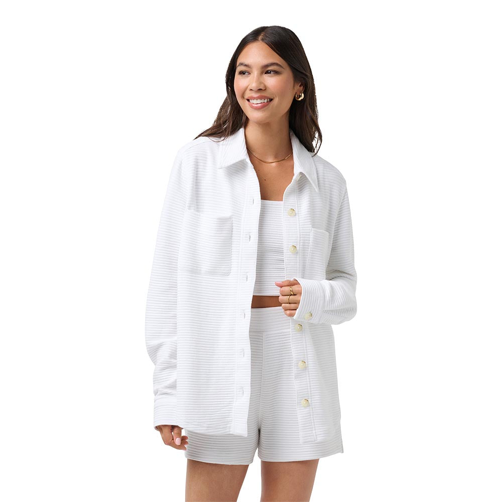 TravisMathew Women's Yacht Me Shacket 2025 WHITE