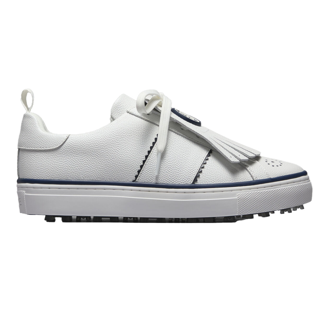 G/Fore Women's Durf Saddle Stripe Leather Golf Shoes 2025 SNOW/TWILIGHT