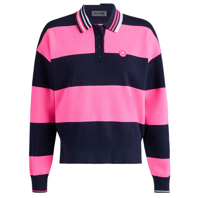 G/Fore Women's Happy G's Merino Wool Rugby Sweater 2025 KNOCKOUT PINK