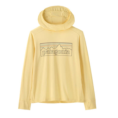 Patagonia Junior's Capilene Silkweight Hoody 2025 POBY P-6 OUTLINE: BUTTERCUP YELLOW