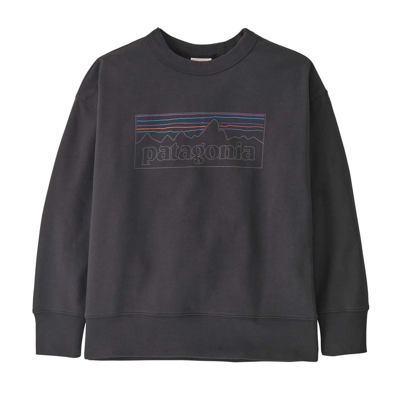 Patagonia Junior's Crewneck Sweatshirt 2025 POLB P-6 OUTLINE: INK BLACK