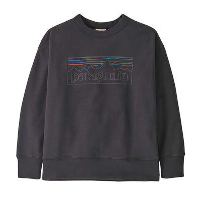 Patagonia Junior's Crewneck Sweatshirt 2025 POLB P-6 OUTLINE: INK BLACK