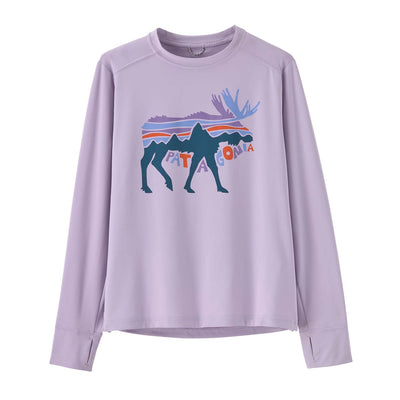 Patagonia Junior's Long-Sleeved Capilene Silkweight T-Shirt 2025 FMPU FITZ ROY MOOSE: FOXGLOVE PURPLE