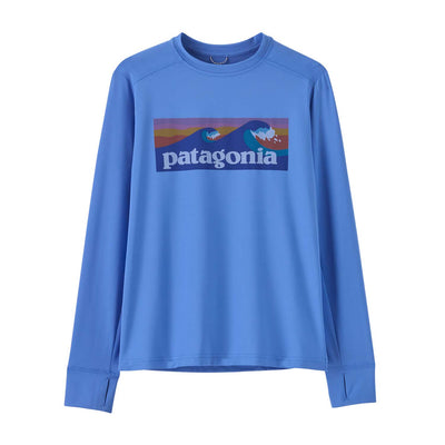 Patagonia Junior's Long-Sleeved Capilene Silkweight T-Shirt 2025 BTLA BOARDSHORT LOGO: ABUNDANT BLUE