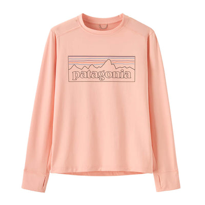 Patagonia Junior's Long-Sleeved Capilene Silkweight T-Shirt 2025 POSL P-6 OUTLINE: SUNLIT PINK