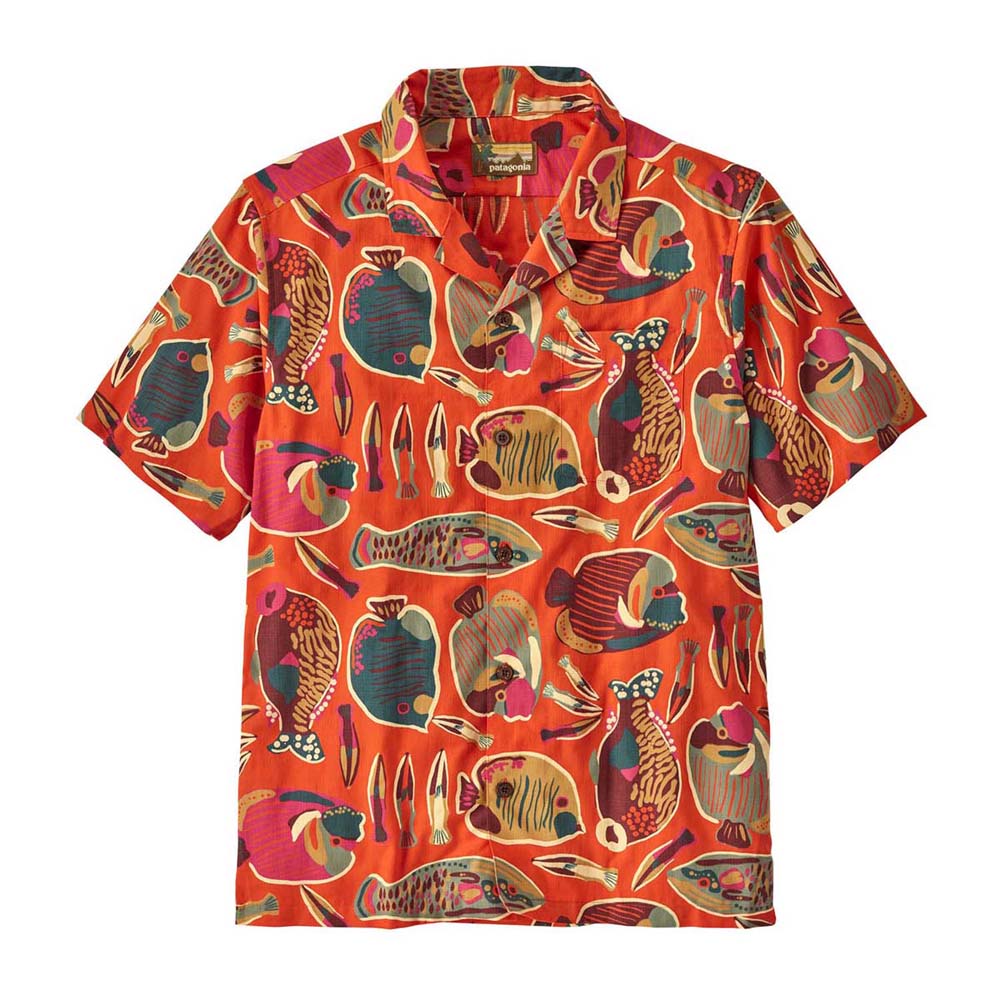 Patagonia Men's Tidal Threads Camp Shirt 2025 WRPO WRASSE: POLLINATOR ORANGE