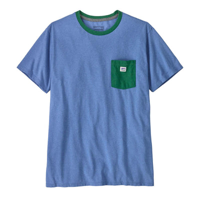 Patagonia Shop Sticker Pocket Responsibili-Tee 2025 ABNB ABUNDANT BLUE