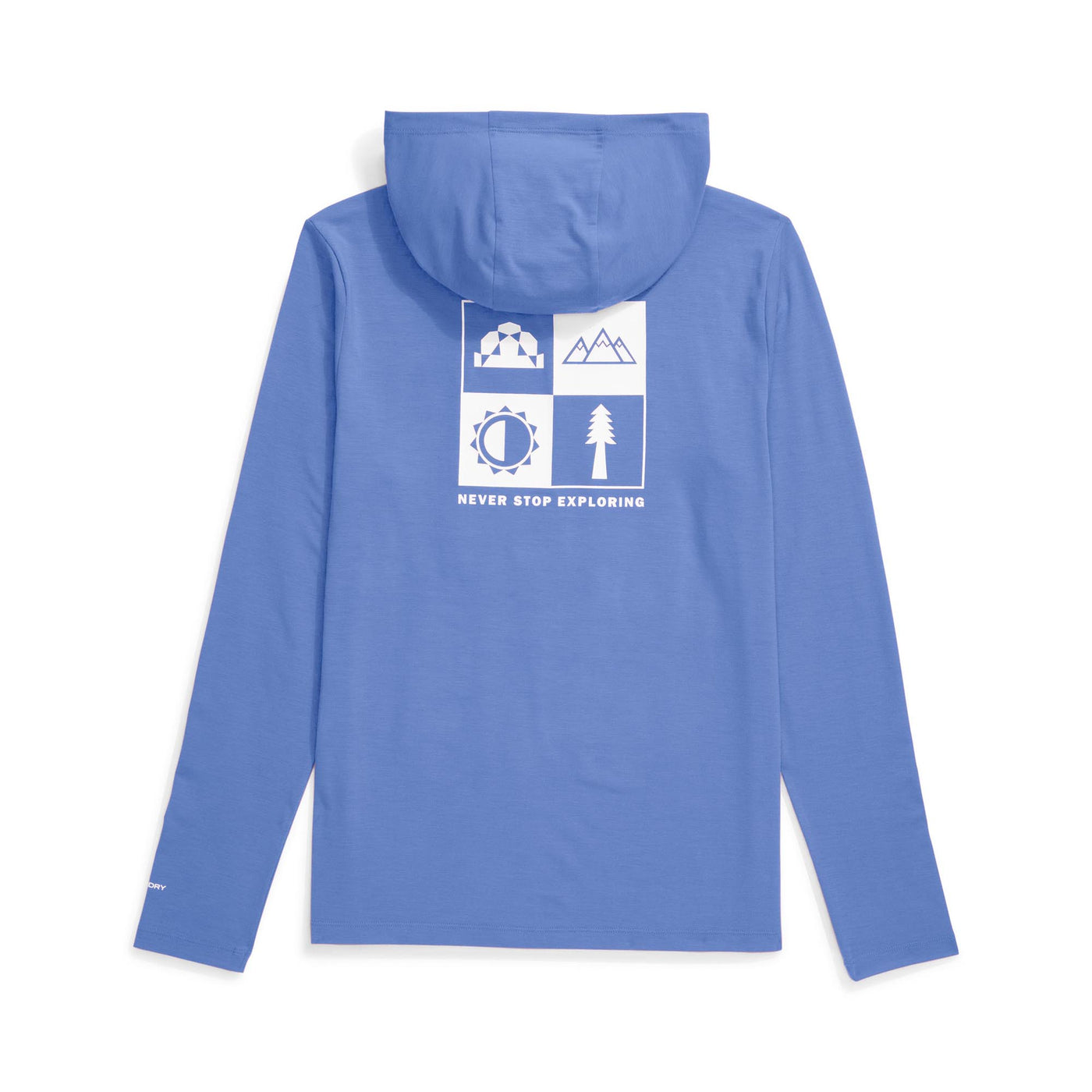 The North Face Junior's Adventure Long-Sleeve Graphic Hoodie 2025 0YI VIRTUAL BLUE