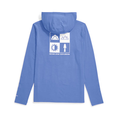 The North Face Junior's Adventure Long-Sleeve Graphic Hoodie 2025 0YI VIRTUAL BLUE