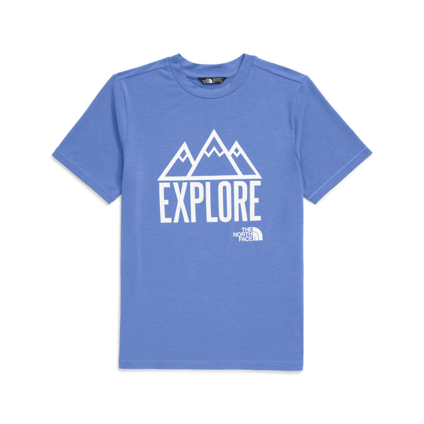 The North Face Junior's Adventure Short-Sleeve Graphic Tee 2025 0YI VIRTUAL BLUE