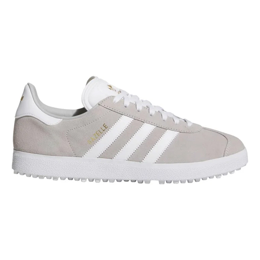 Adidas Originals Gazelle Spikeless Golf Shoes -Grey 2025 GREY TWO/FTWR WHITE/GOLD METALLIC