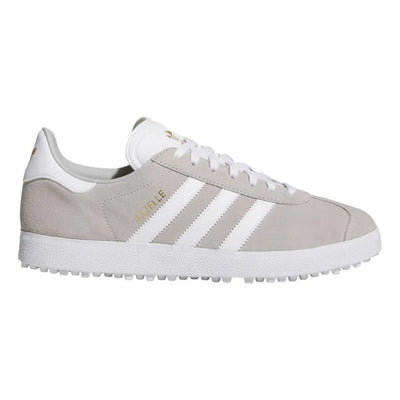 Adidas Originals Gazelle Spikeless Golf Shoes 2025 GREY TWO/FTWR WHITE/GOLD METALLIC
