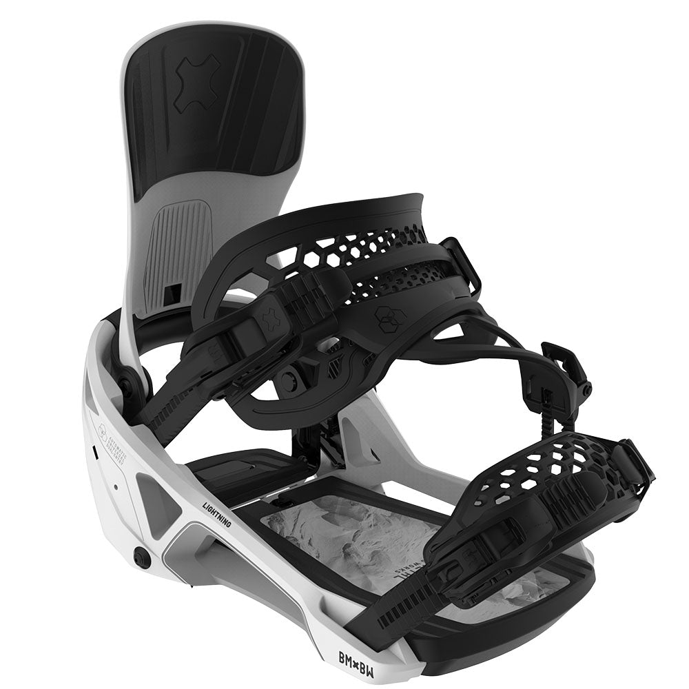 Bent Metal Men's Lightning Supermatic Snowboard Bindings 2026 WHITE