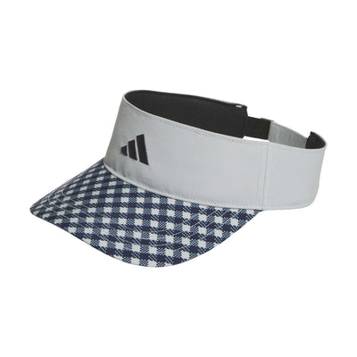 Adidas Women's Tour Gingham Visor - Silver/Collegiate Navy 2025 SILVER/COLLEGIATE NAVY