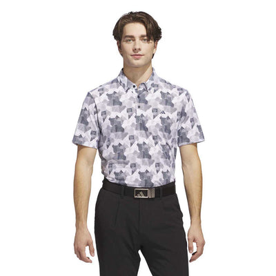 Adidas Men's Go-To Printed Polo Shirt - White/Collegiate Navy 2025