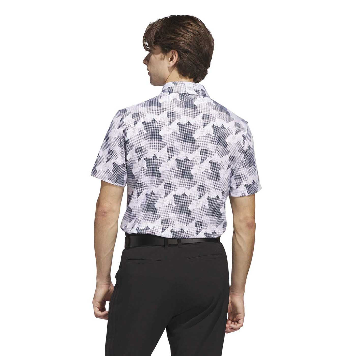 Adidas Men's Go-To Printed Polo Shirt - White/Collegiate Navy 2025