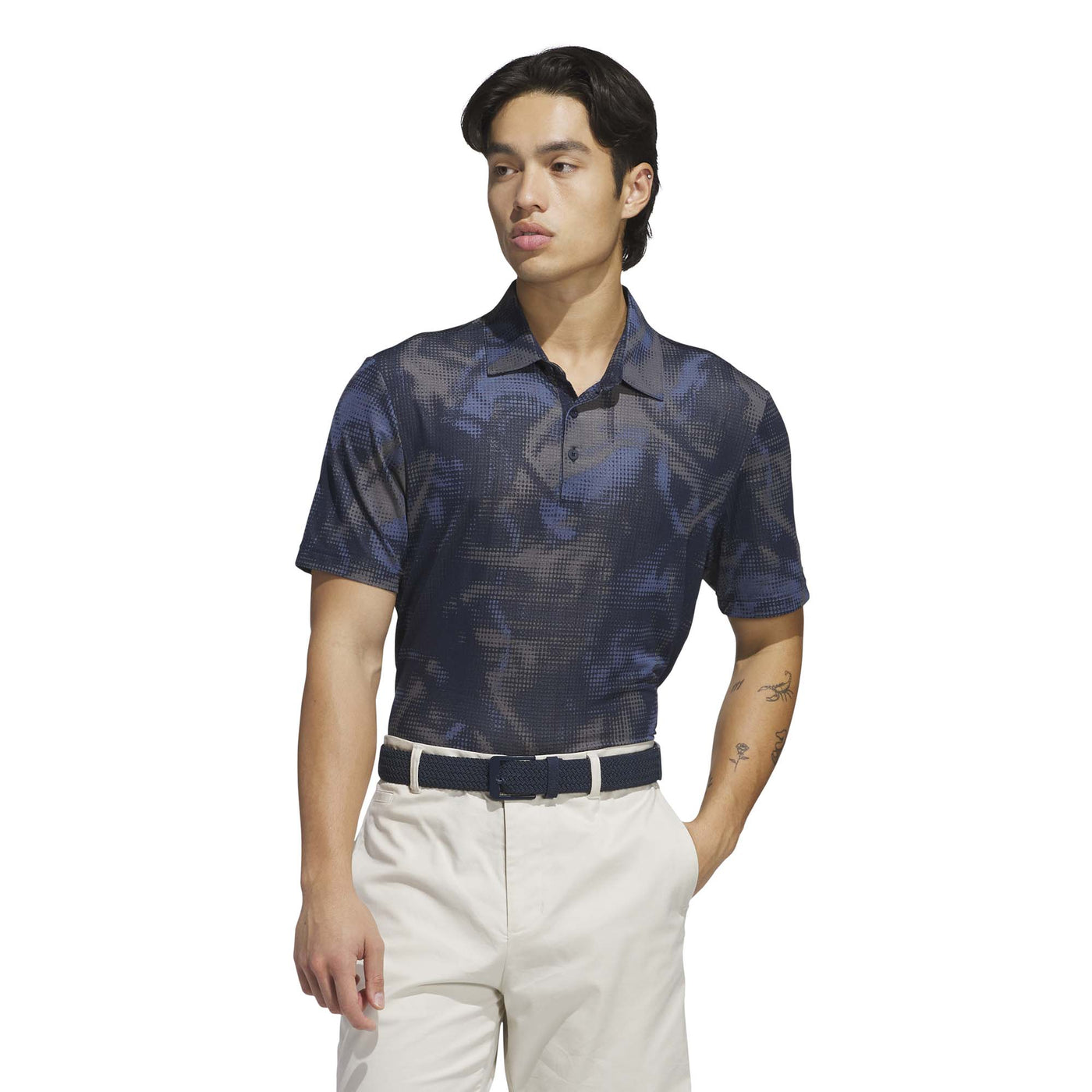 Adidas Men's Ultimate365 Printed Mesh Polo Shirt - Collegiate Navy 2025