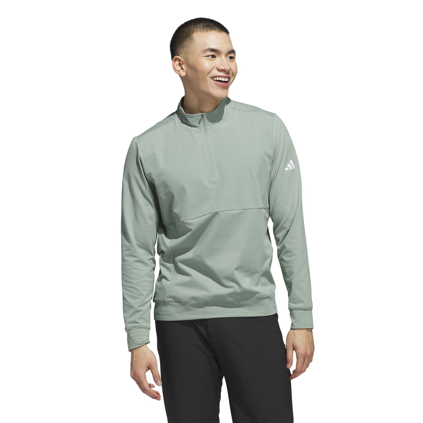 Adidas Men's Ultimate365 Tour Quarter-Zip Pullover - Silver Green 2025