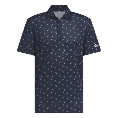 Adidas Men's Ultimate365 Printed Mesh Polo Shirt - Collegiate Navy/Wonder Silver 2025 COLLEGIATE NAVY/WONDER SILVER
