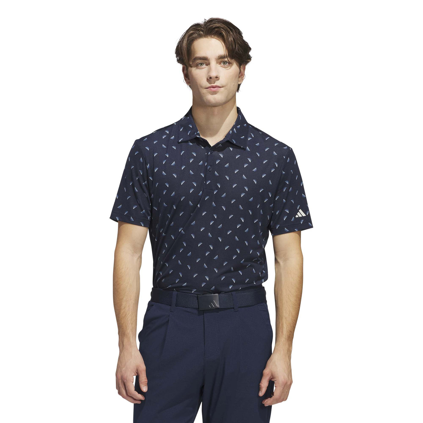 Adidas Men's Ultimate365 Printed Mesh Polo Shirt - Collegiate Navy/Wonder Silver 2025