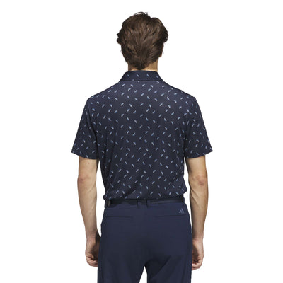 Adidas Men's Ultimate365 Printed Mesh Polo Shirt - Collegiate Navy/Wonder Silver 2025