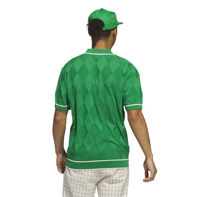 Adidas Men's Originals Argyle Knit Polo Shirt - Green 2025